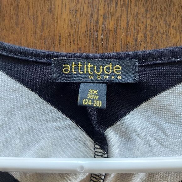 Attitude Striped Cardigan Size 3X - Picture 3 of 5